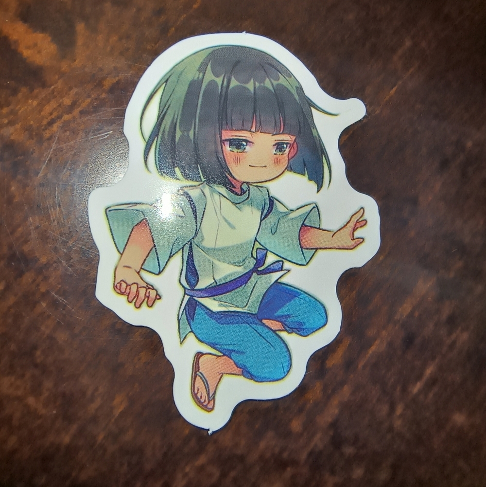 Anime Character Sticker — Green Hair, Teal Outfit